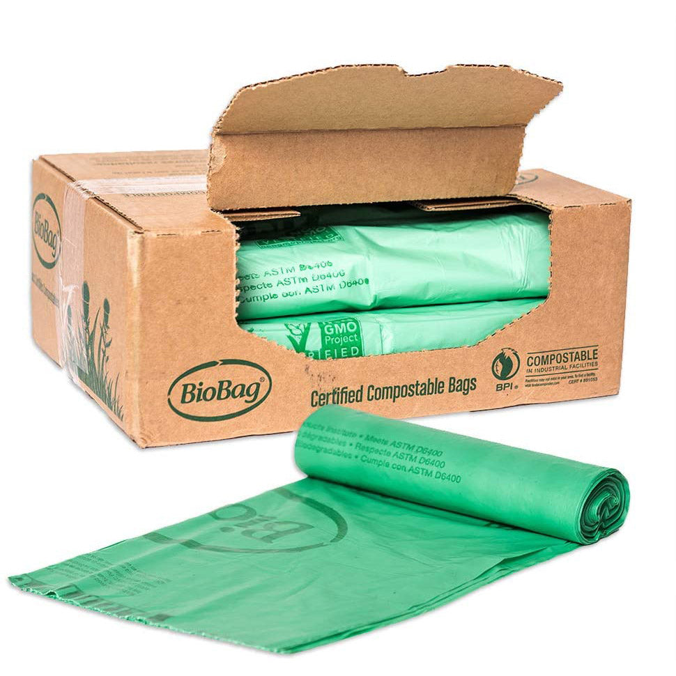 2 Gallon Green Home-Compostable Plastic Trash Can Liners 3