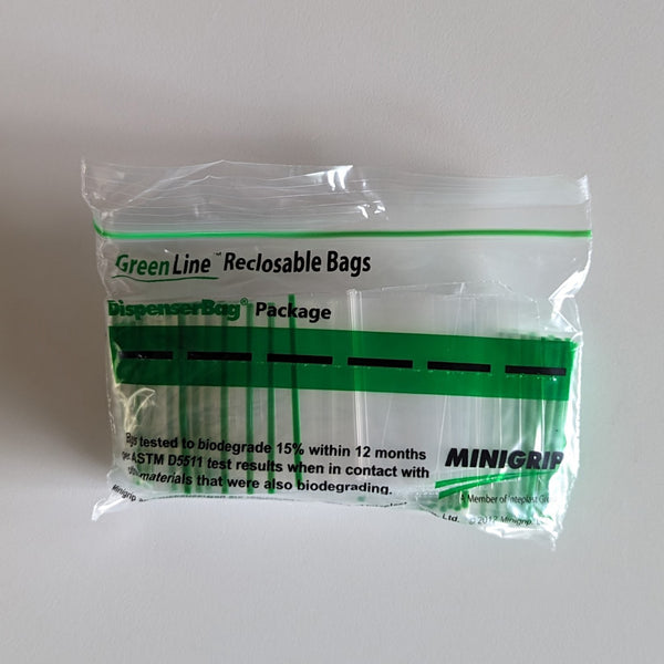2" x 2" x 2 mil Clear EcoFriendly Poly Ziplock Bags Zee Green Bags