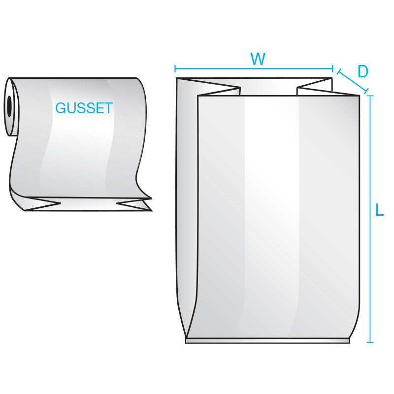 Clear Eco-Manufactured Plastic Side-Gusseted Bags 1