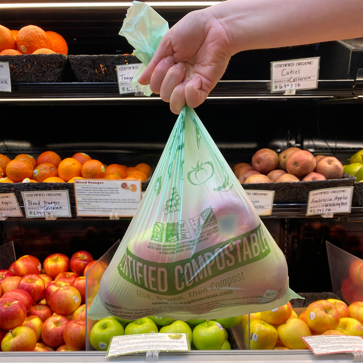 Green Home-Compostable Plastic Grocery Store Produce Bags 3