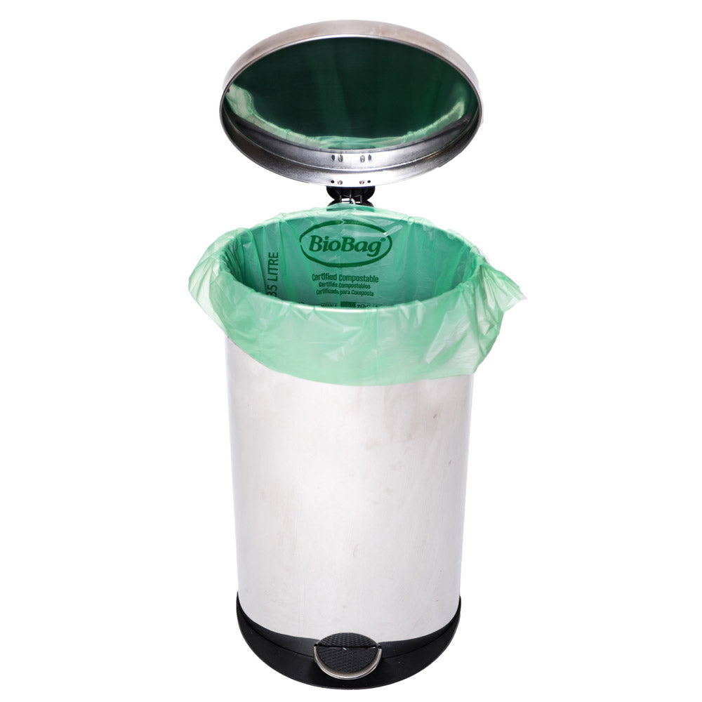 8 Gallon Green Home-Compostable Plastic Trash Can Liners 2