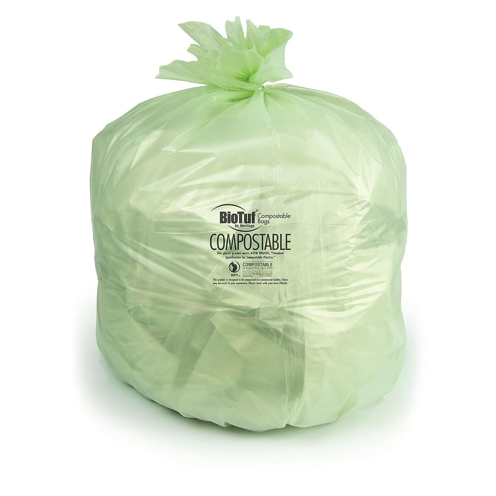 33 x 39 x 0.88 mil Green Eco-Friendly Poly Trash Can Liners