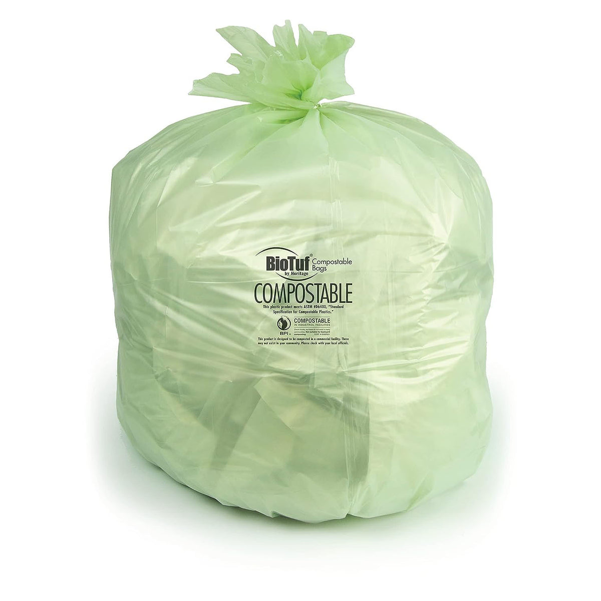 64 Gallon Green Compostable Plastic Trash Can Liners 1