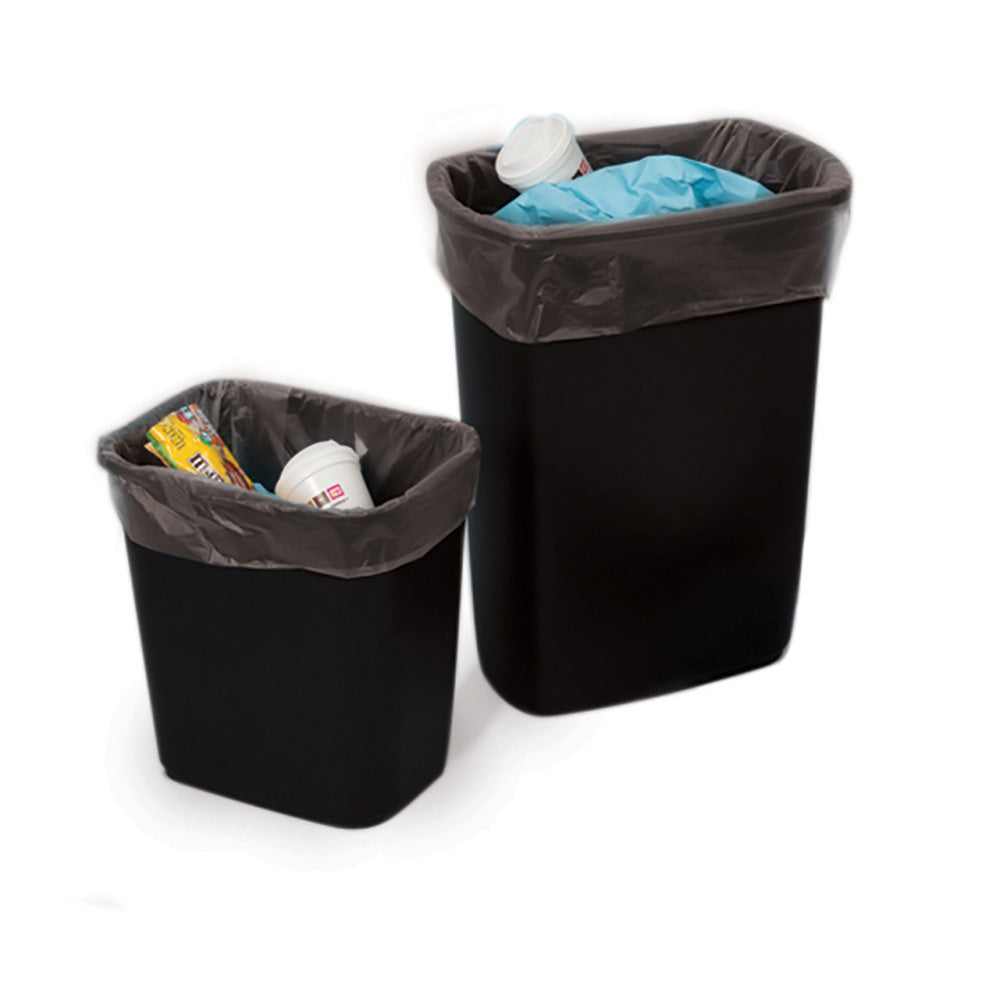 15 x 9 x 24 x 2 mil Black Eco-Friendly Poly Trash Liners